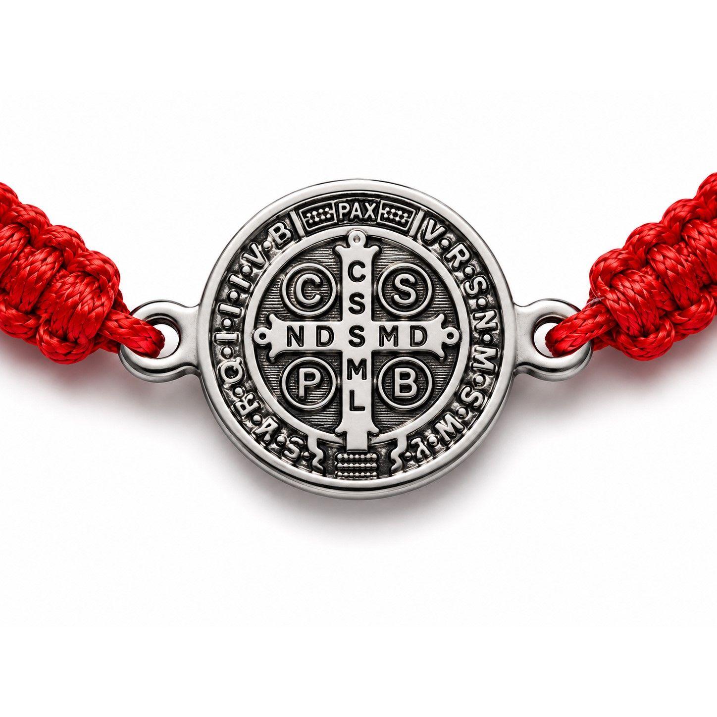 Pulsera Hilo Rojo Trenzado San Benito Abad-3