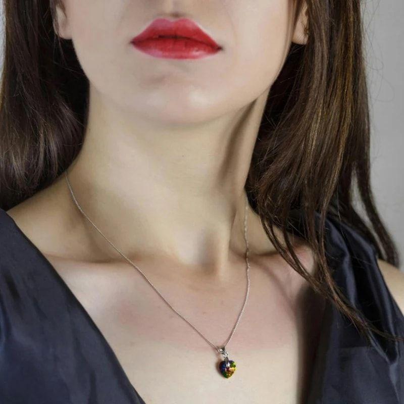 Collar Colgante Cristal Lila VL Plateado -3