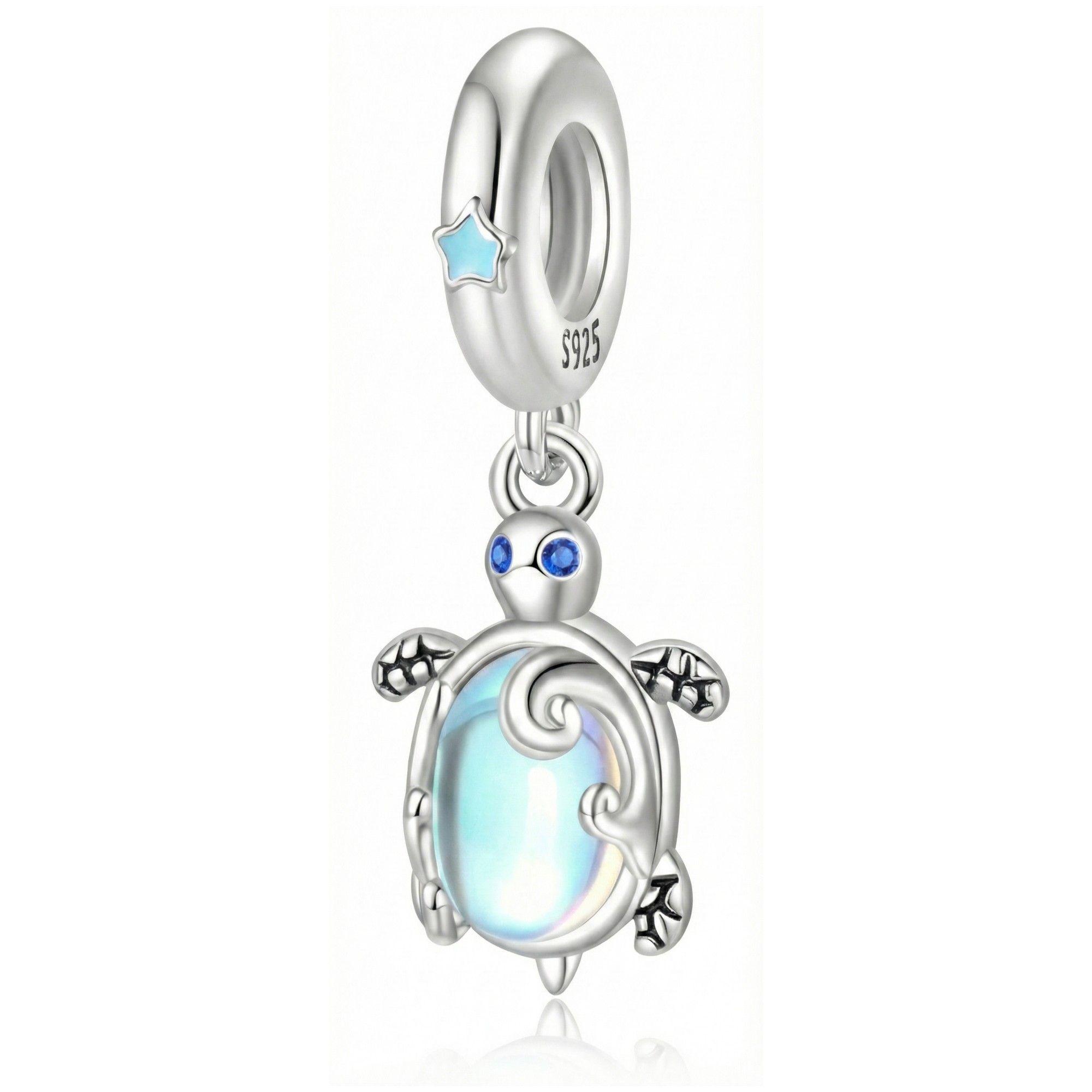 Charm Dije Plata 925 Tortuga Marina Tornasol-0