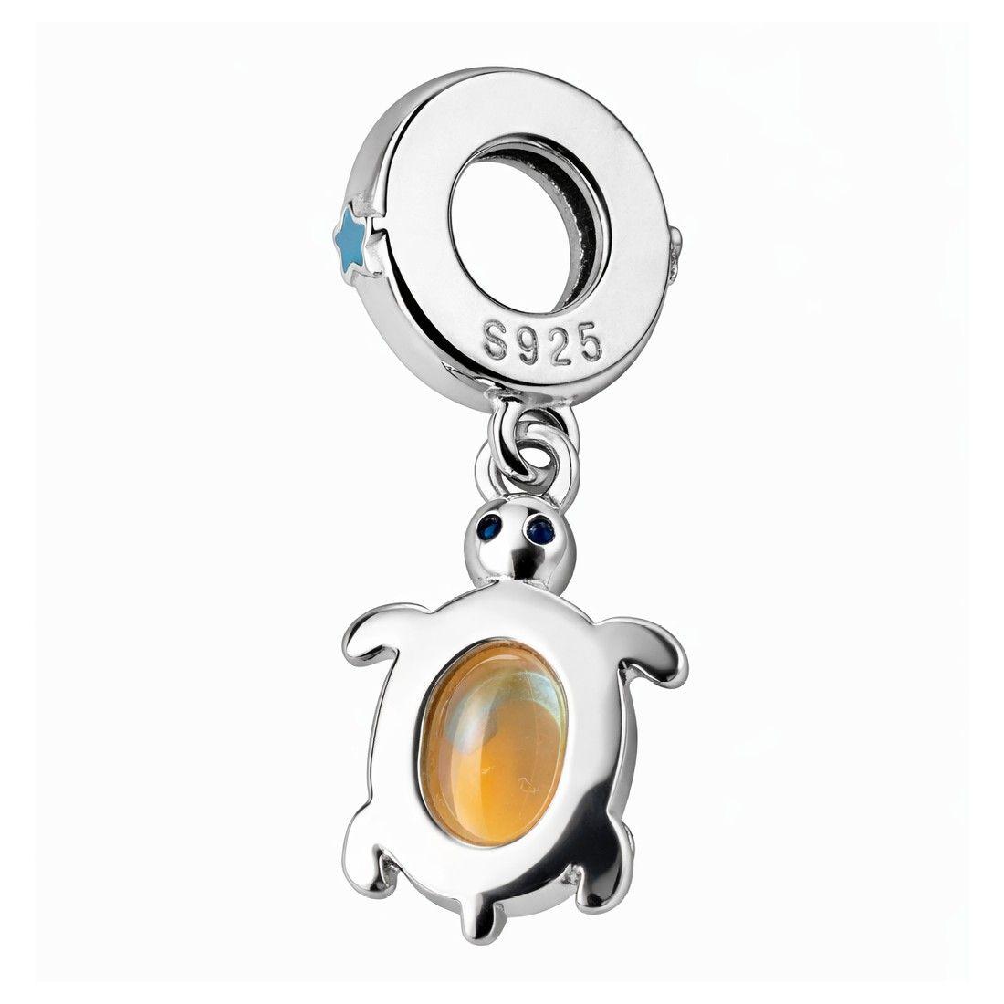 Charm Dije Plata 925 Tortuga Marina Tornasol-1