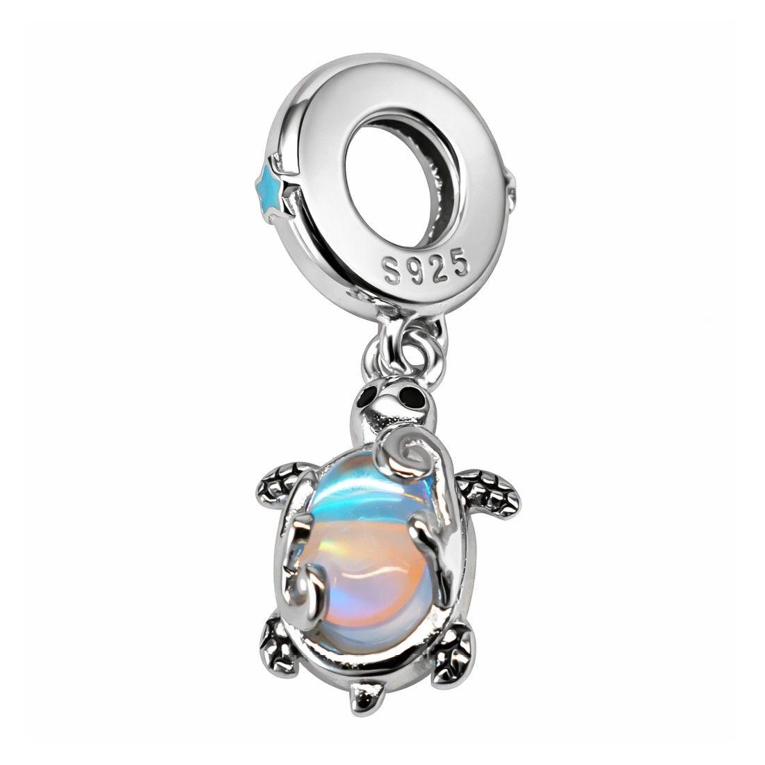 Charm Dije Plata 925 Tortuga Marina Tornasol-2
