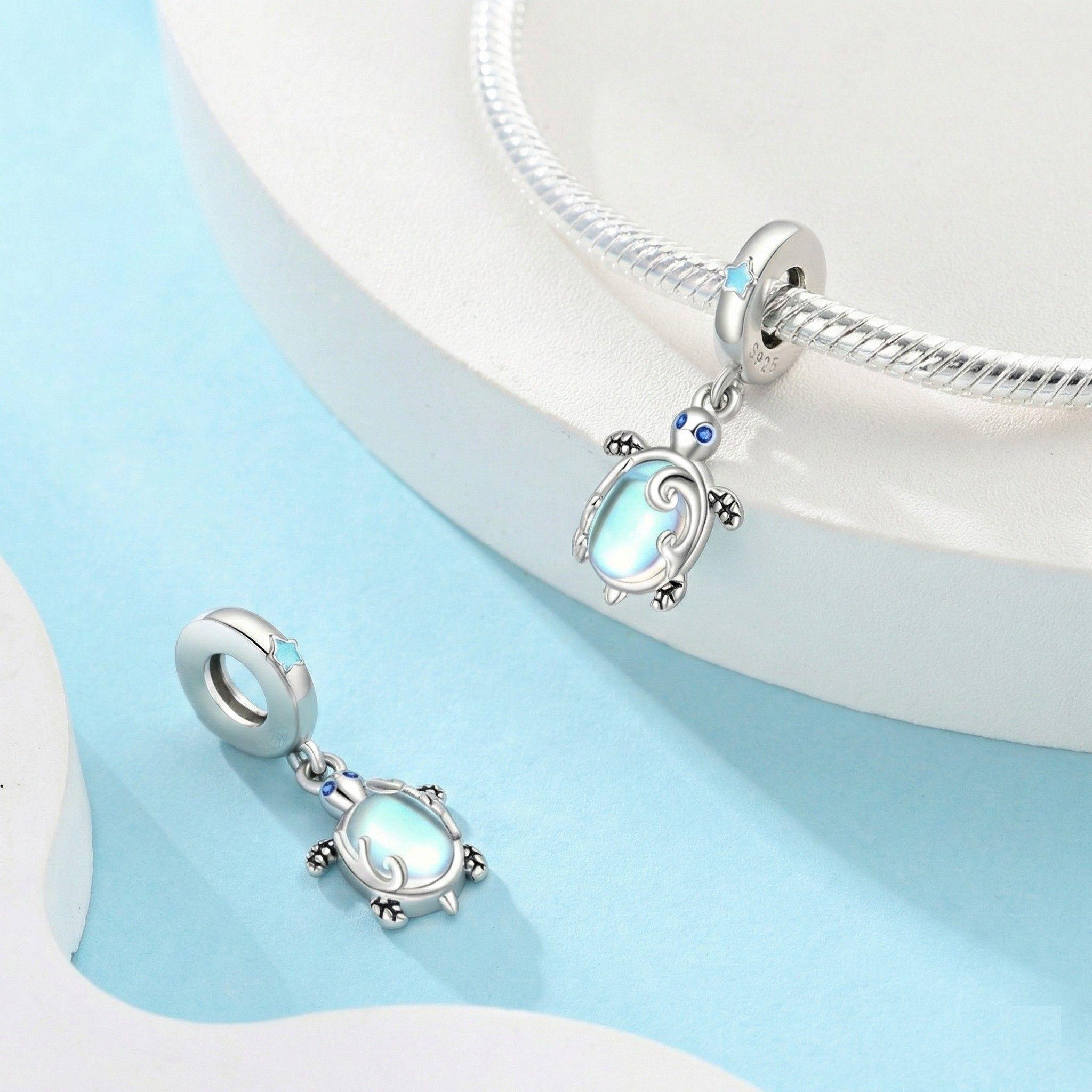 Charm Dije Plata 925 Tortuga Marina Tornasol-5