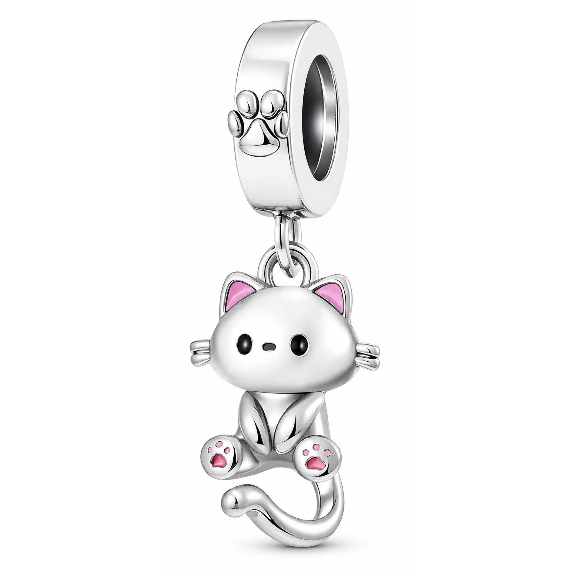 Charm Dije Plata 925 Lindo Gatito-0