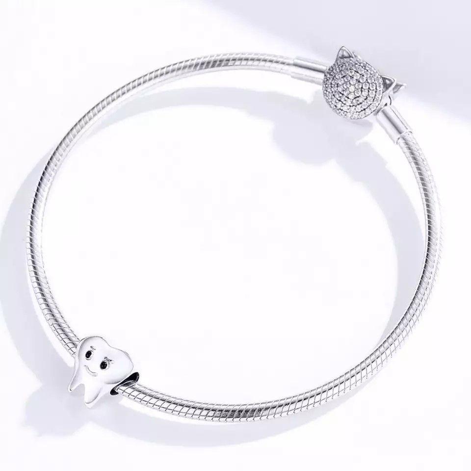 Charm Dije Plata 925 Muela Diente -2