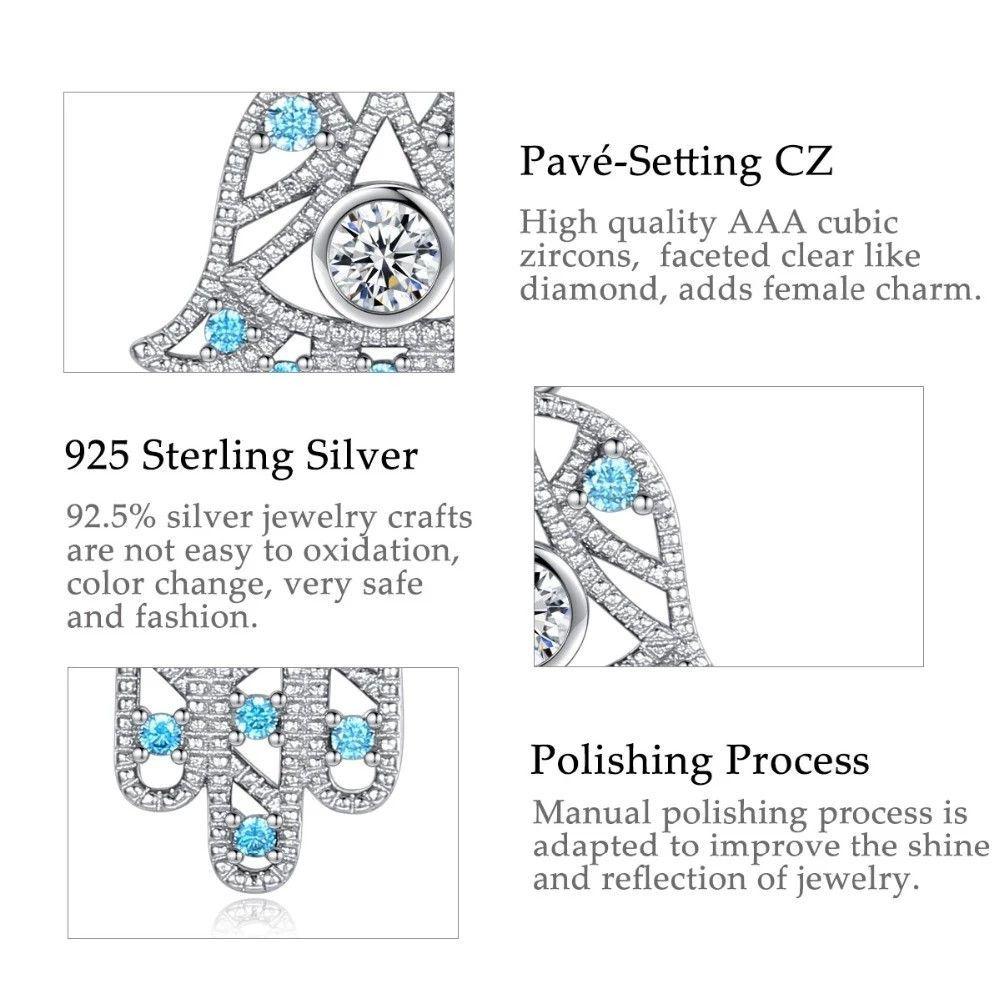 Collar Plata 925 Mano de Fatima Hamsa-2