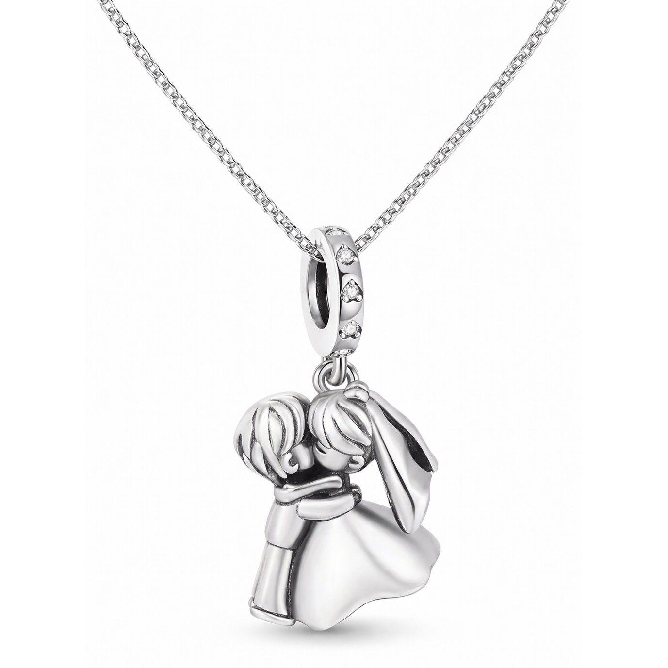 Charm Dije Colgante Plata 925 Pareja Novios Casados-3