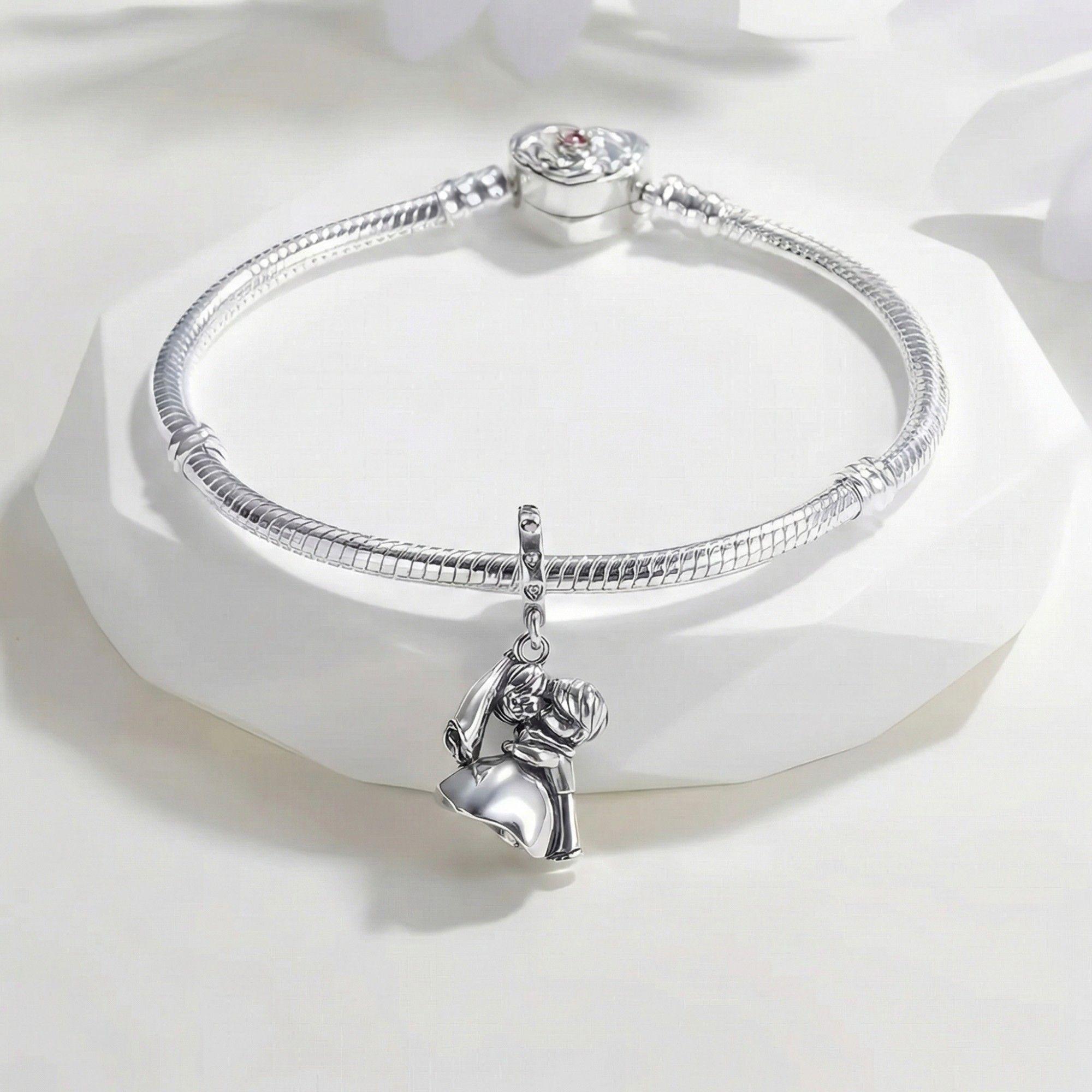 Charm Dije Colgante Plata 925 Pareja Novios Casados-4