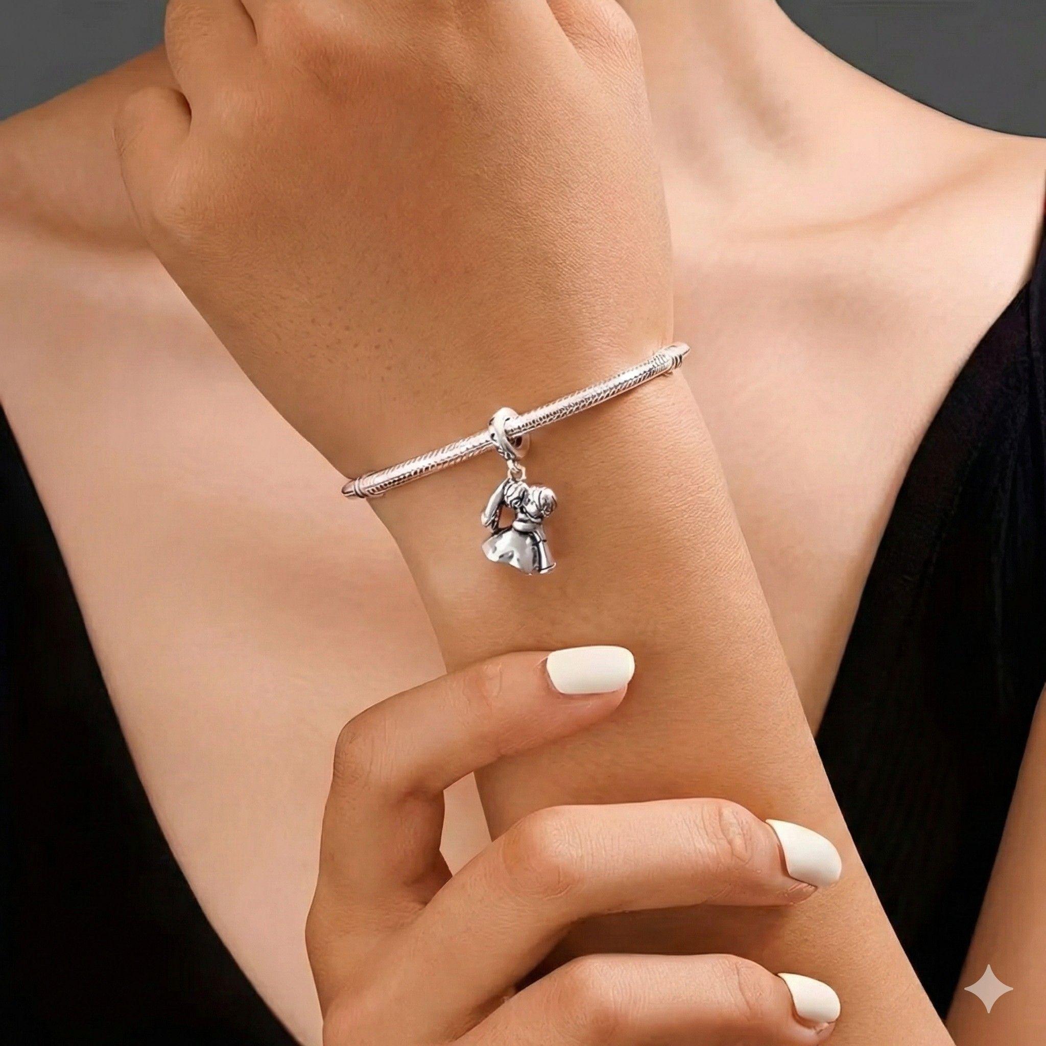Charm Dije Colgante Plata 925 Pareja Novios Casados-5