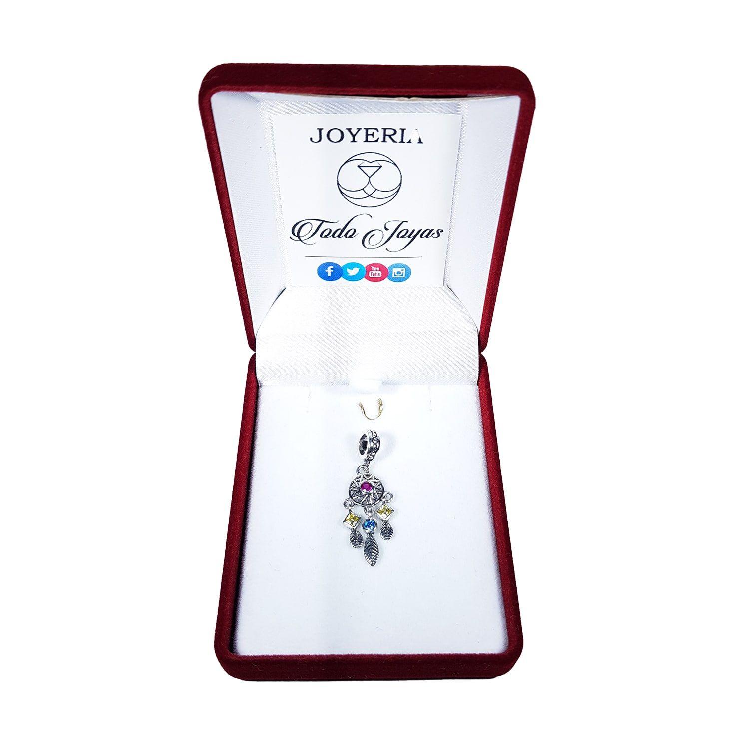Charm Dije Plata 925 Atrapa Sueños Colores-1