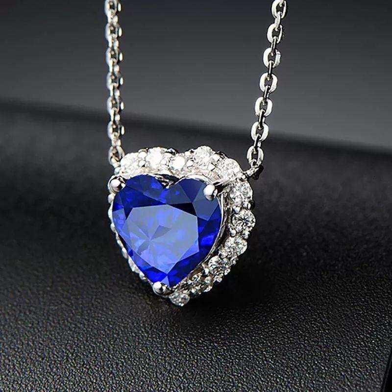 Collar Mini Corazon Azul Titanic-3