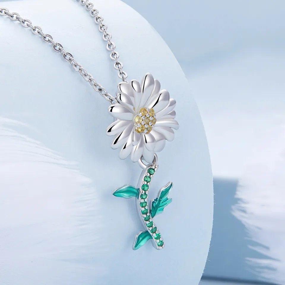 Charm Dije Plata 925 Margarita Daisy Flower-4