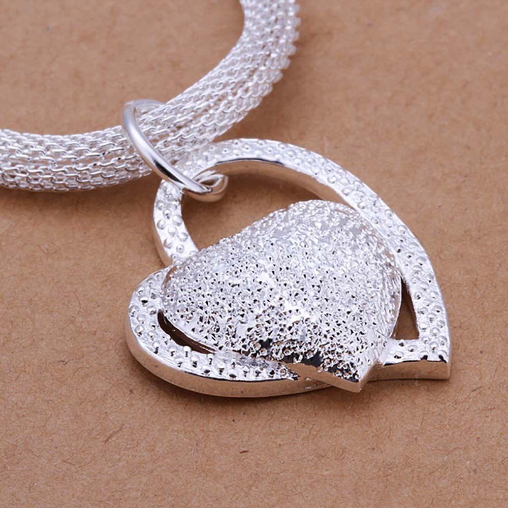 Collar Colgante Corazon Baño Plata 925-5