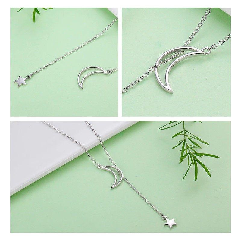 Collar Plata 925 Luna y Estrella-3