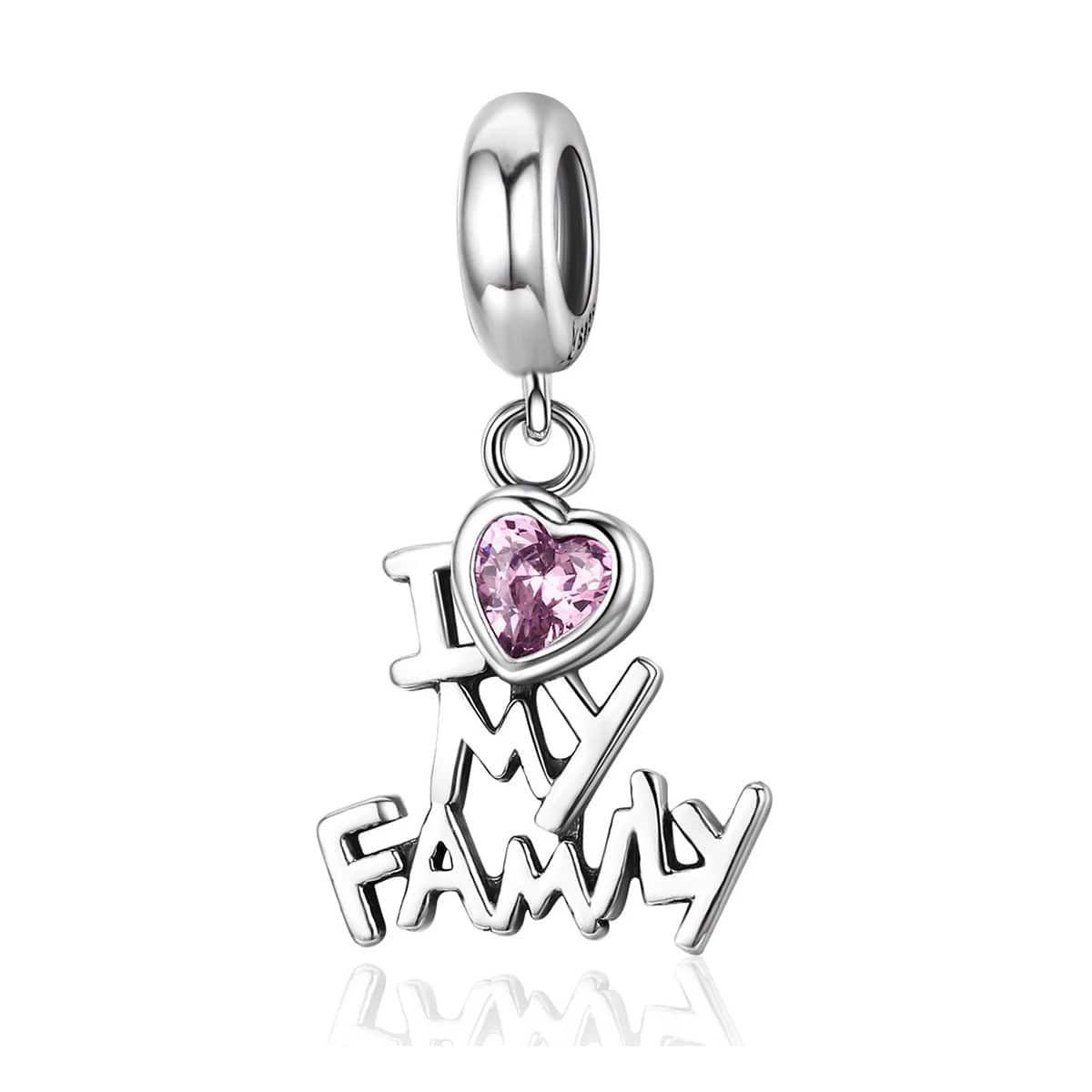 Charm Dije Plata 925 Amo a Mi Familia-0