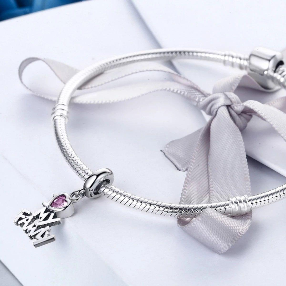 Charm Dije Plata 925 Amo a Mi Familia-2