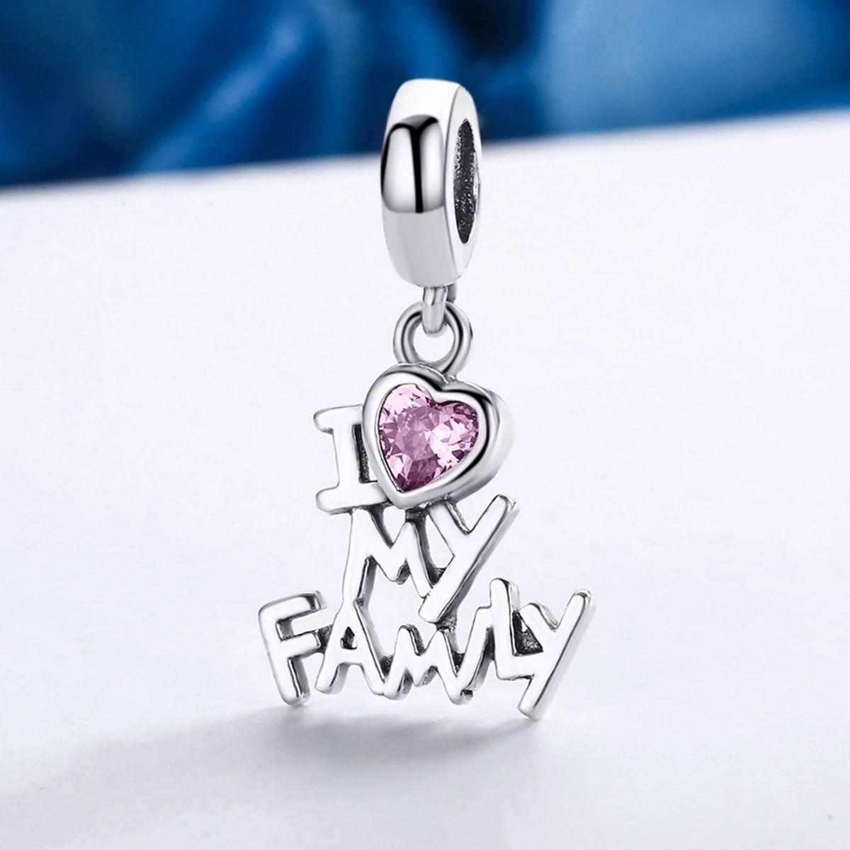 Charm Dije Plata 925 Amo a Mi Familia-5