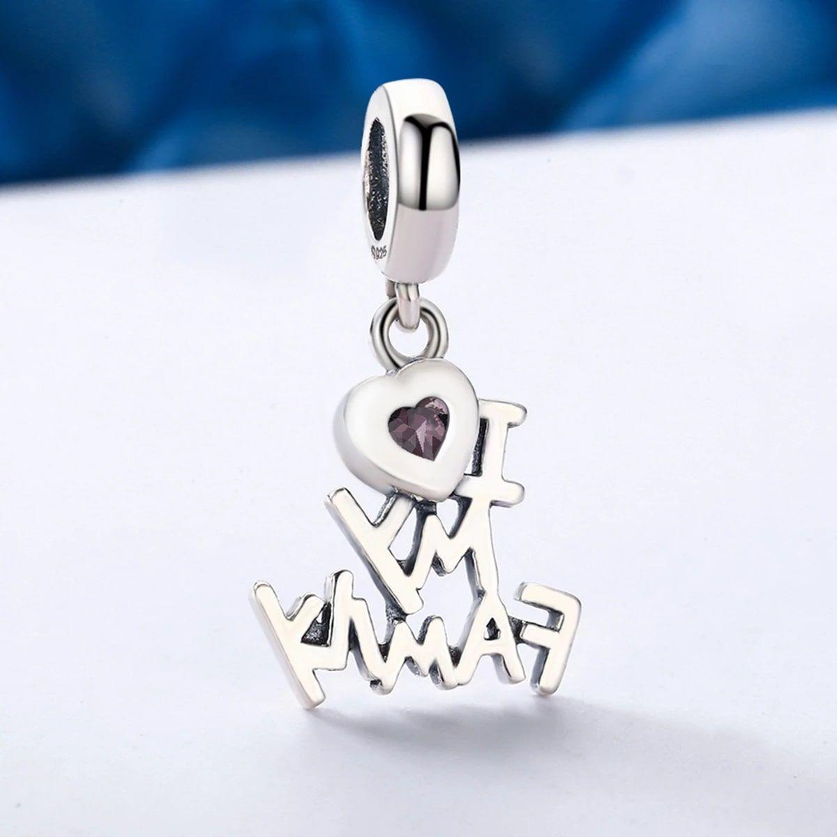 Charm Dije Plata 925 Amo a Mi Familia-6
