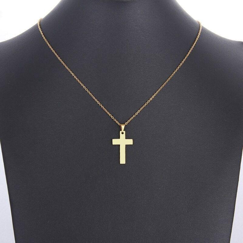 Collar Cruz Acero Quirurgico 316L Dorada-2