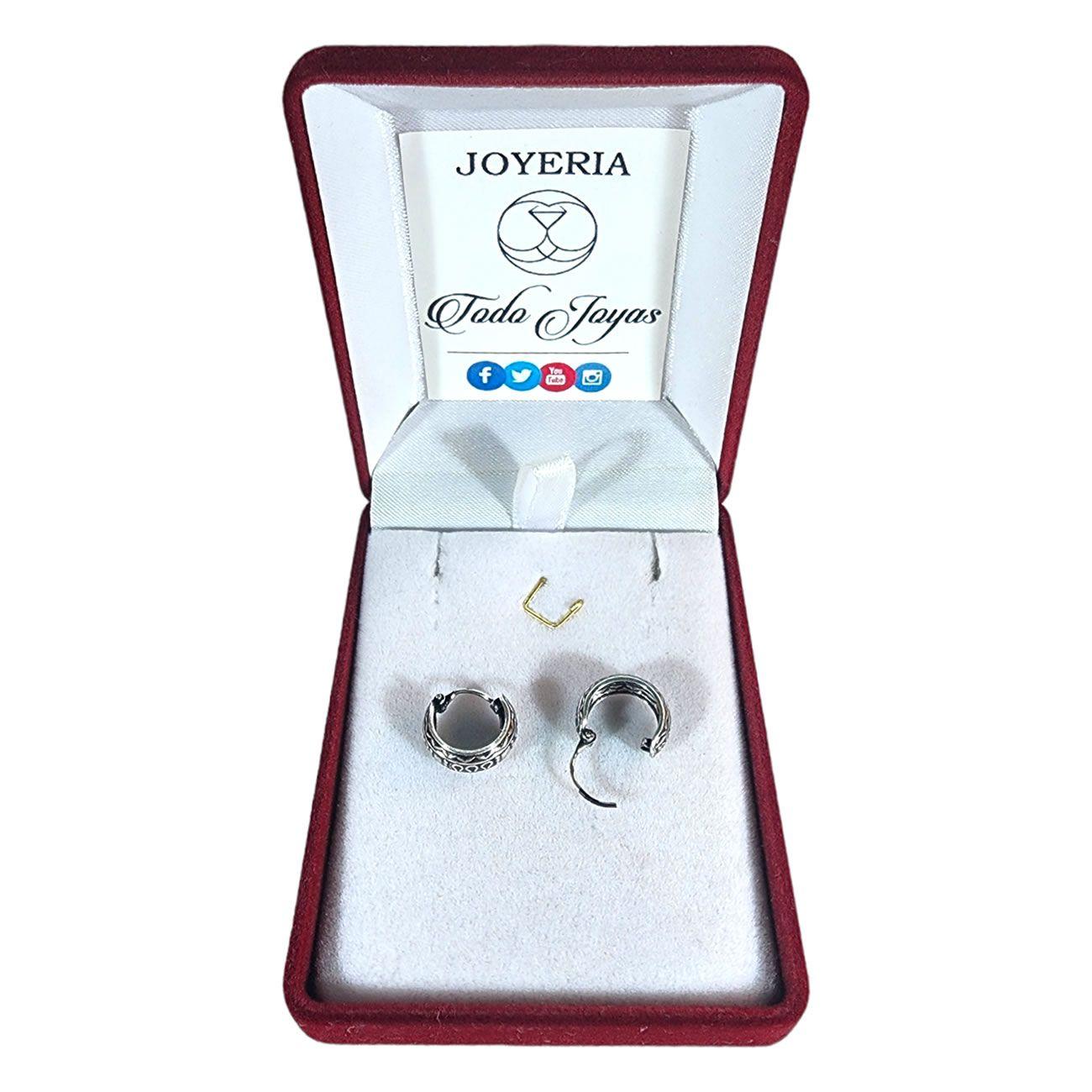 Aros Plata 925 Mini Argolla Etnico 12mm-1