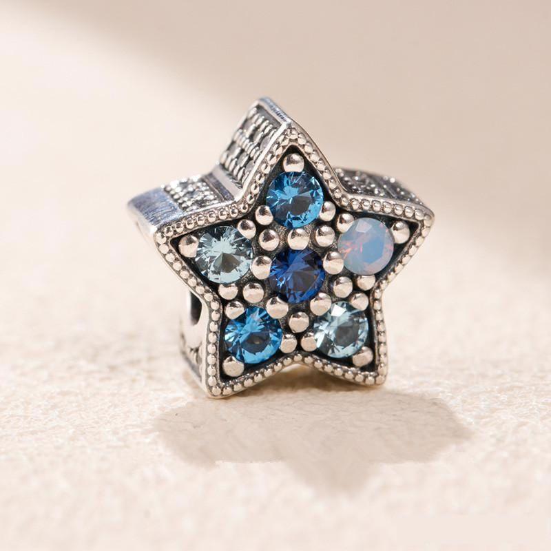 Charm Dije Plata 925 Estrella Azul-2
