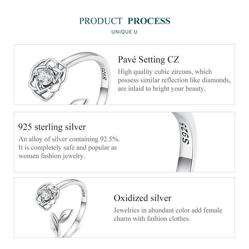 Anillo Plata 925 Flor Camelia Circon-4