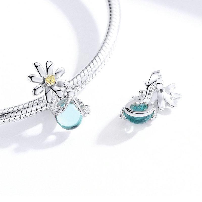 Charm Dije Plata 925 Flor Luciernaga-2