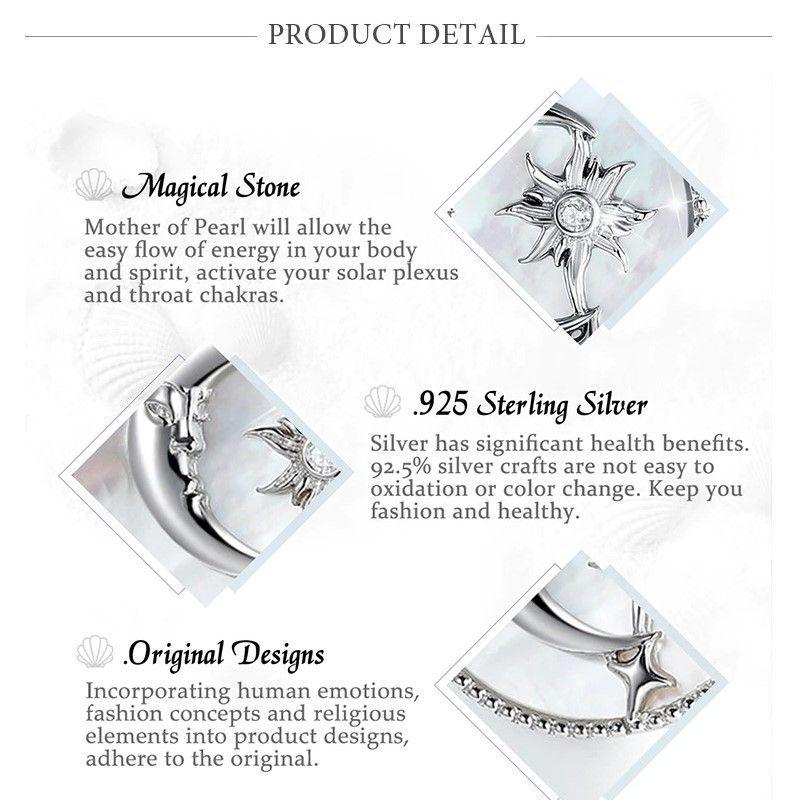 Collar Plata 925 Luna Sol y Estrella Nacar-4