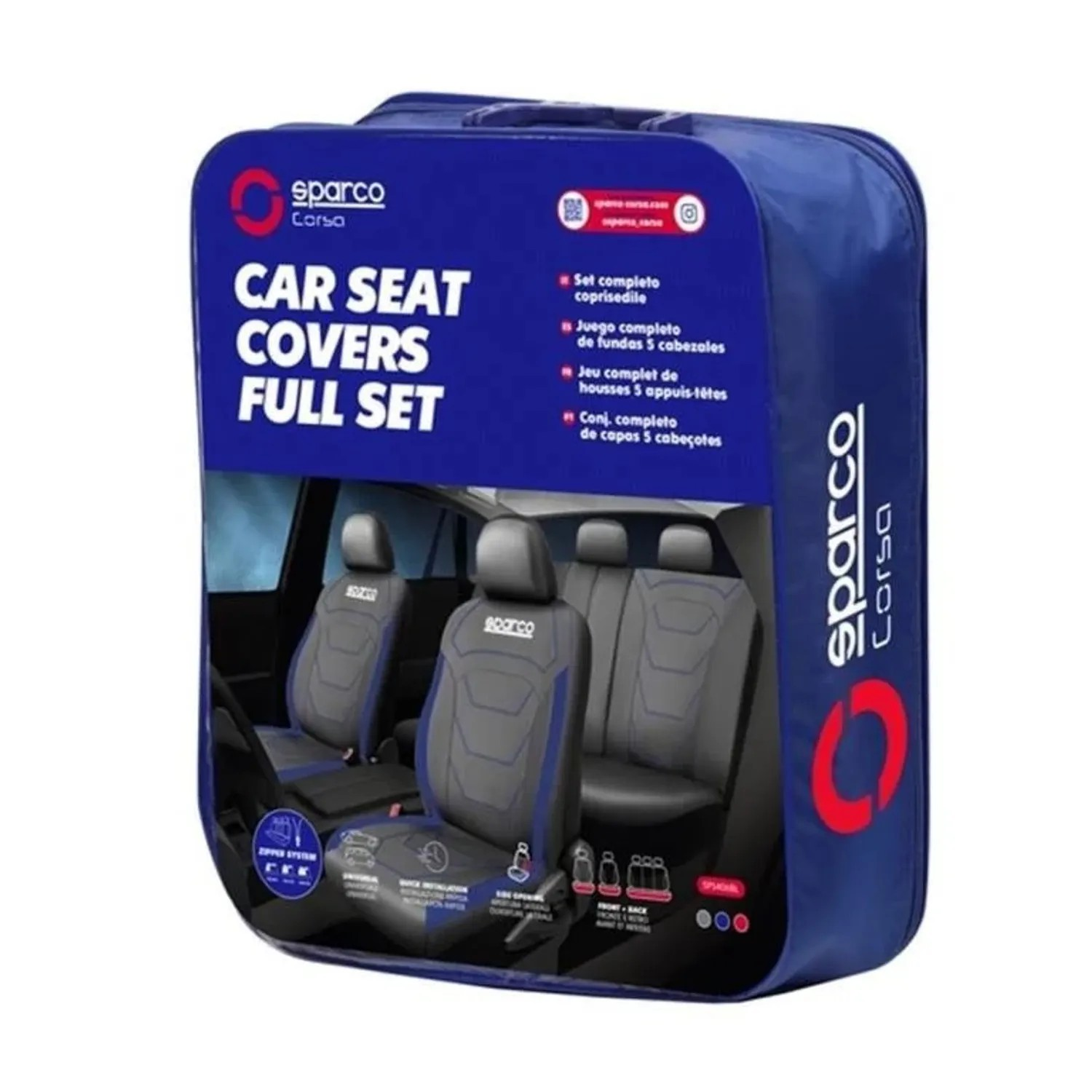 SET DE FUNDAS PARA ASIENTOS SPARCO AZUL 11 PIEZAS-0