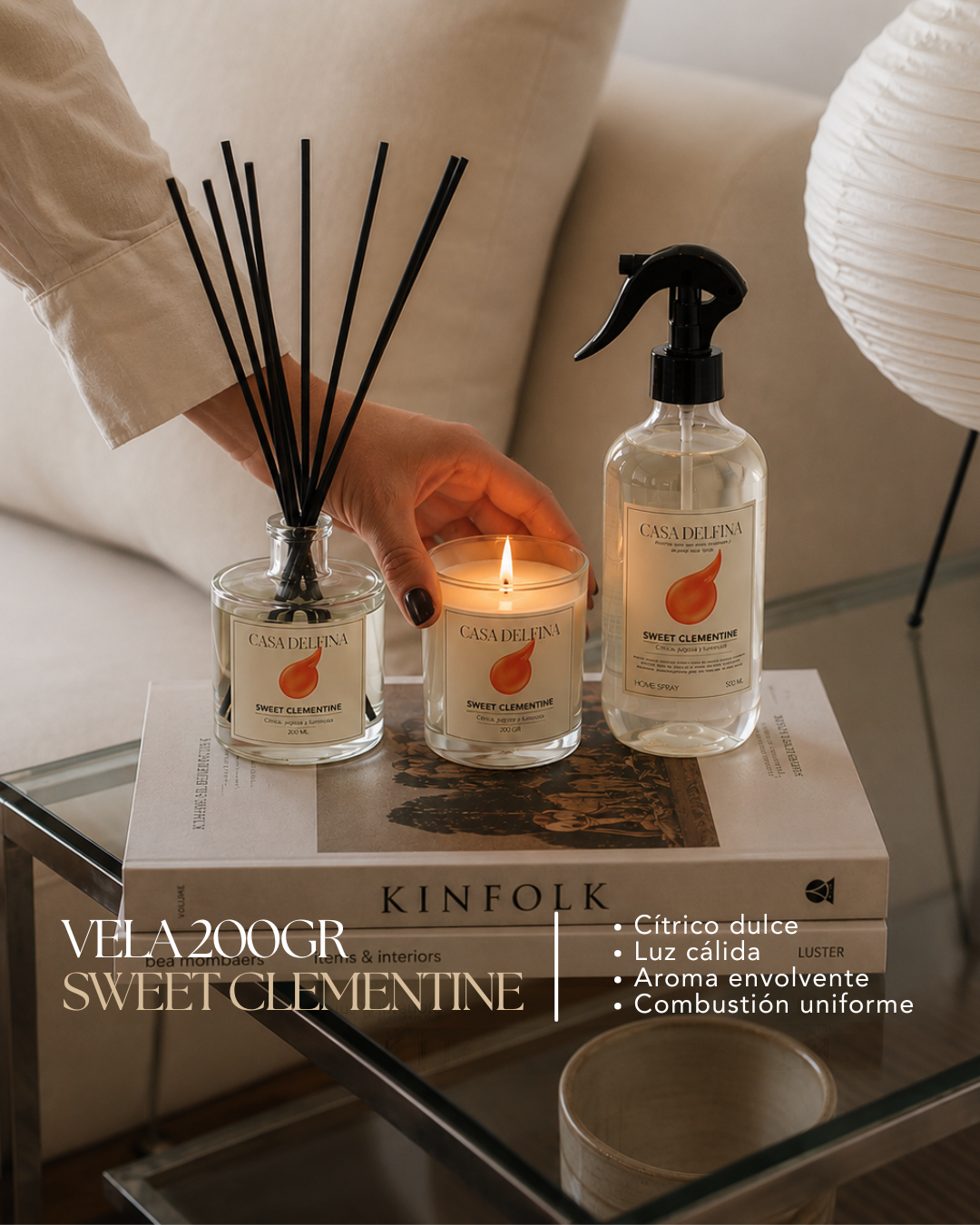 Vela Aromática en Frasco de Vidrio Casa Delfina 200 g Sweet Clementine-2