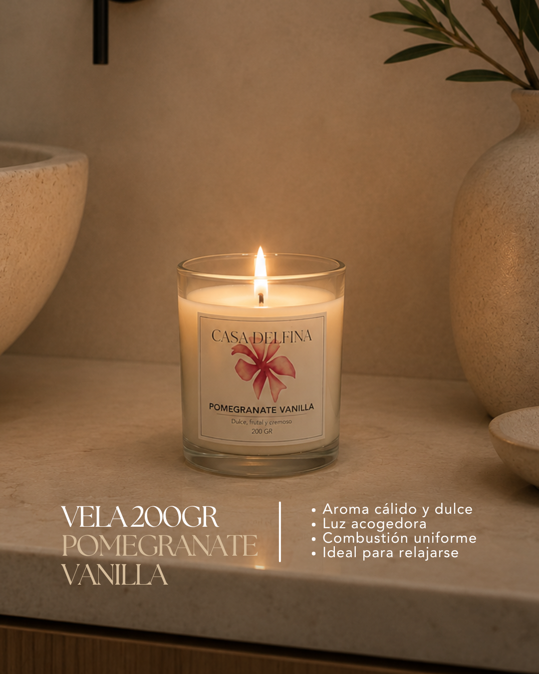 Vela Aromática en Frasco de Vidrio Casa Delfina 200 g Pomegranate Vanilla-2