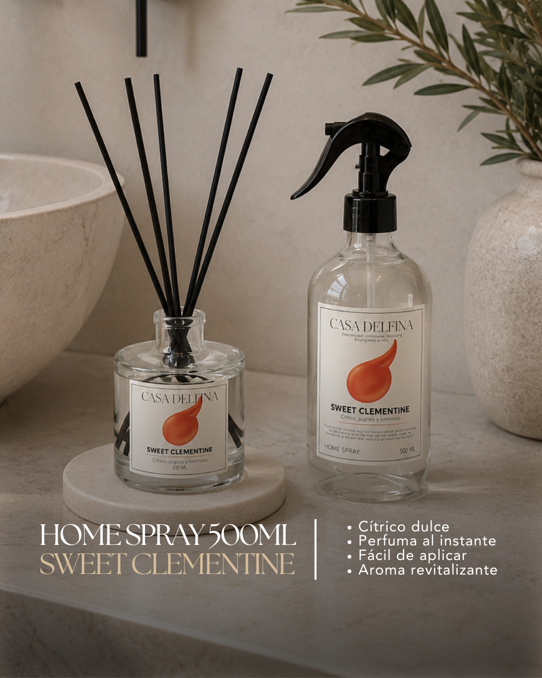 Home Spray Aromatizador de Ambiente Casa Delfina 500 ml Sweet Clementine-2