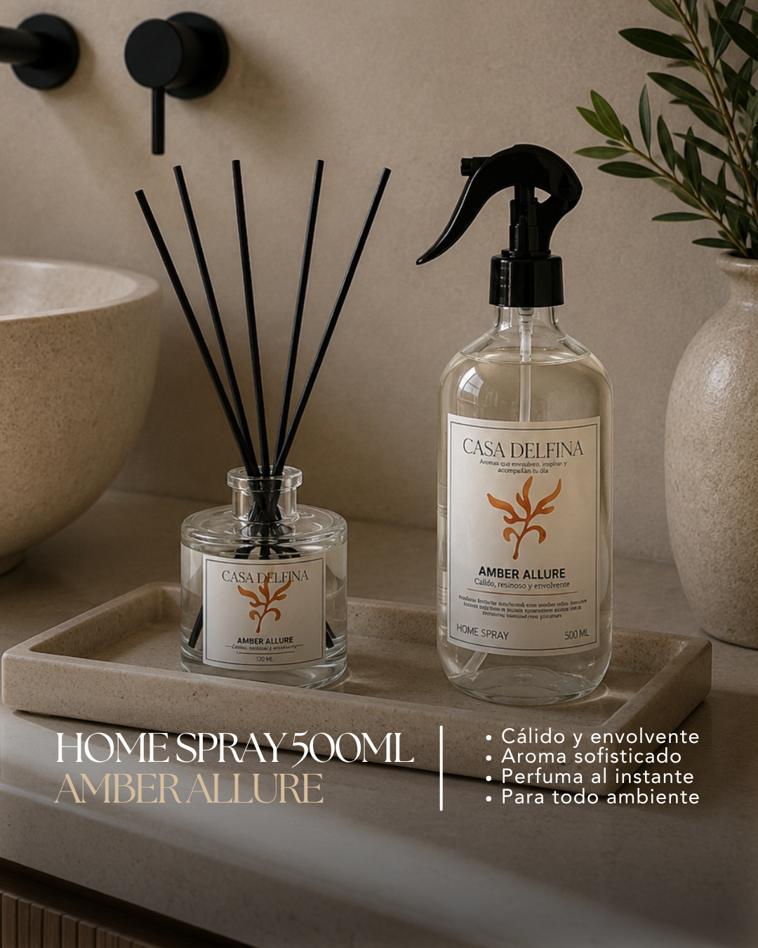 Home Spray Aromatizador de Ambiente Casa Delfina 500 ml Amber Allure-2