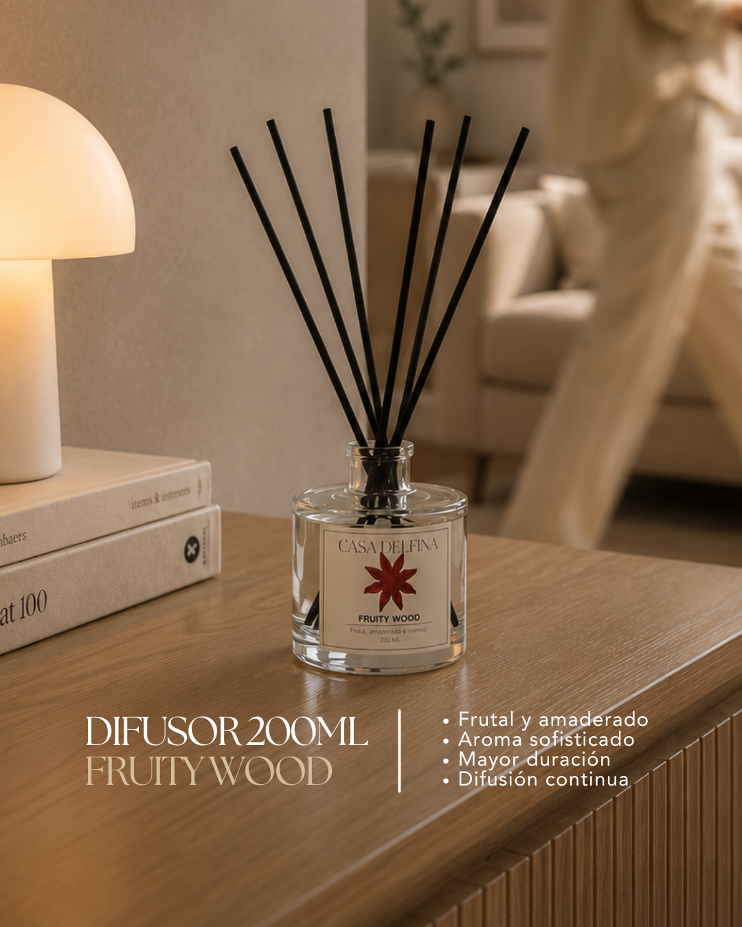 Difusor Aromático de Varillas Casa Delfina 200 ml Fruity Wood-2