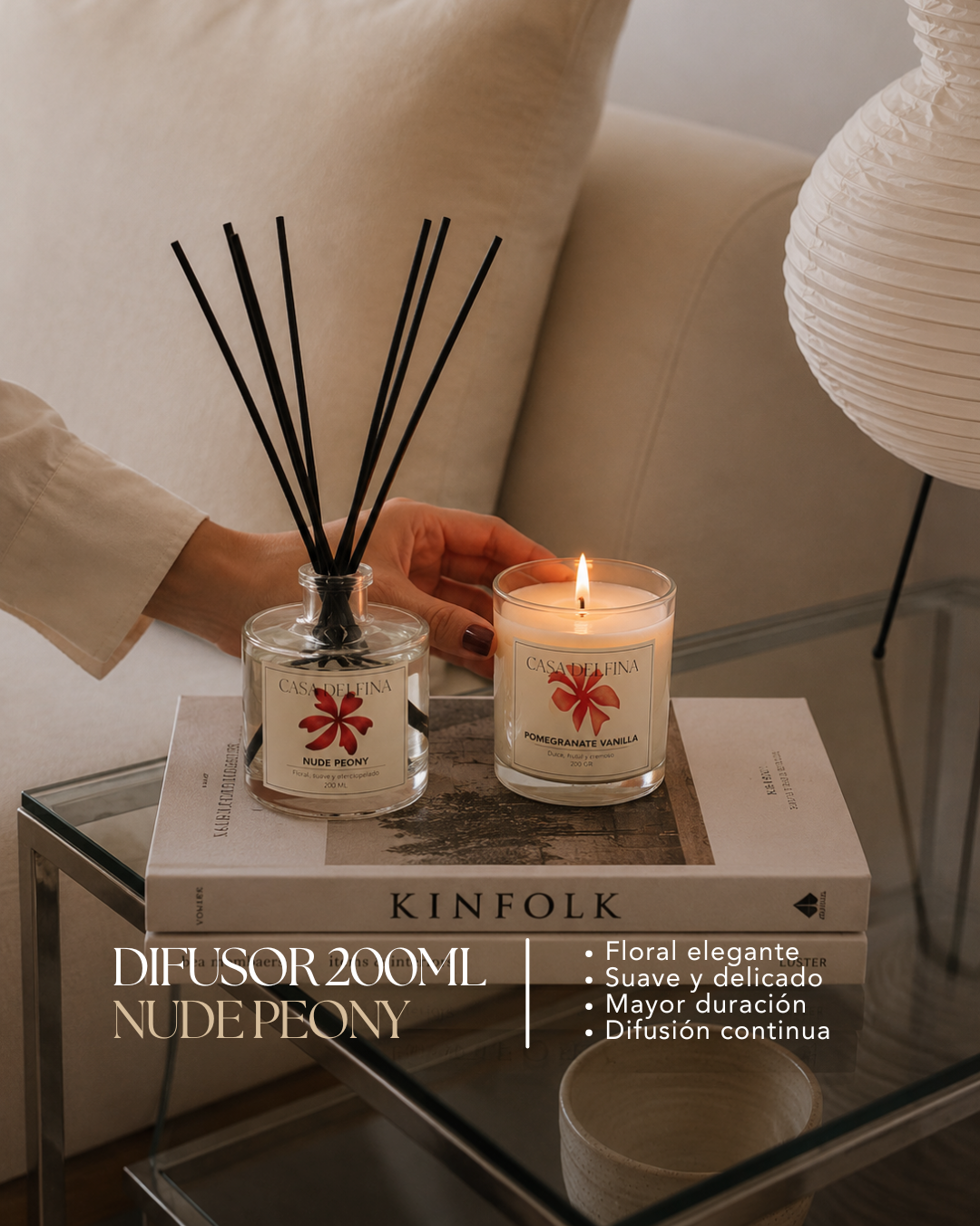 Difusor Aromático de Varillas Casa Delfina 200 ml Nude Peony-1