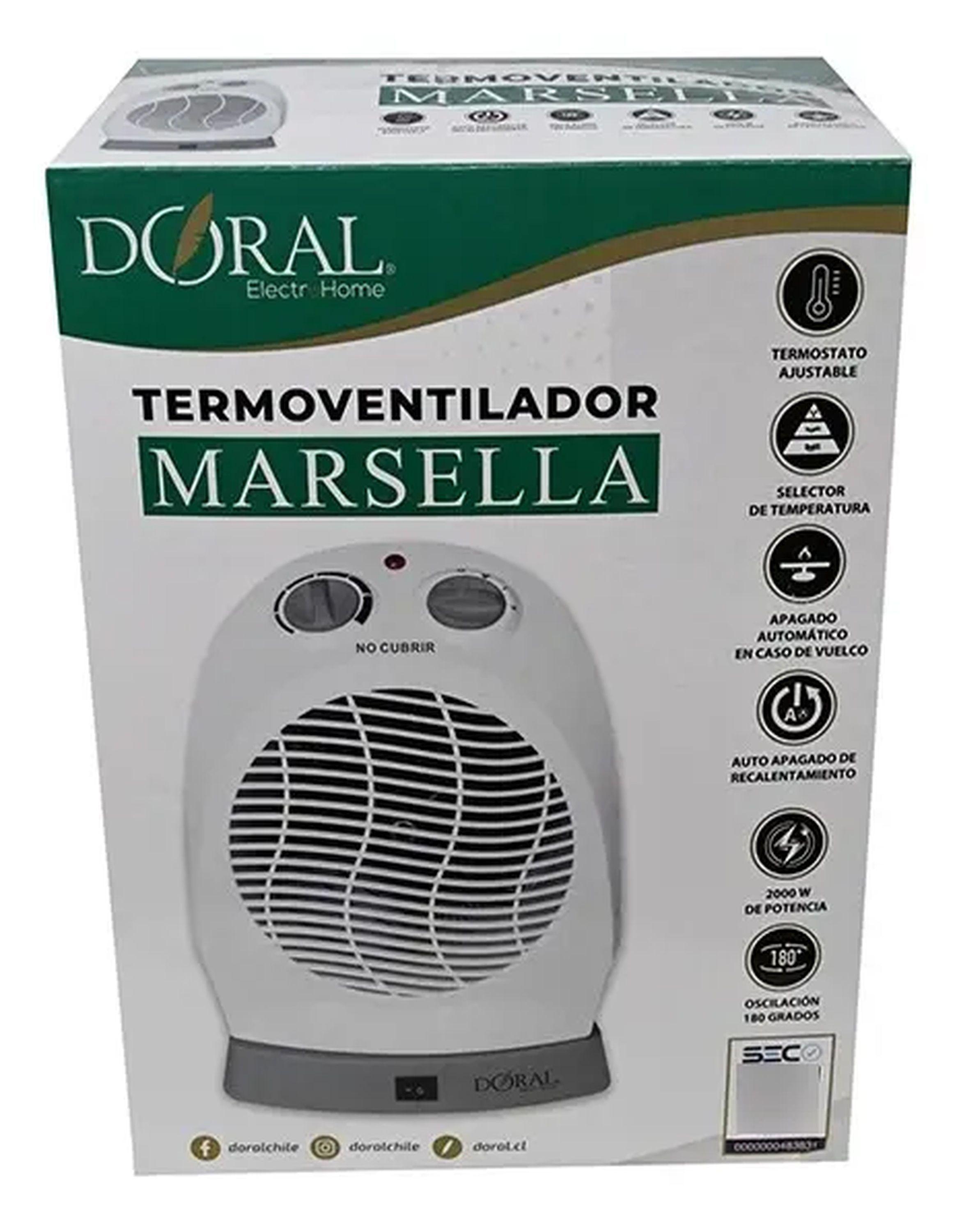 Calefactor Eléctrico Doral Marsella 2000W Oscilante Blanco-1