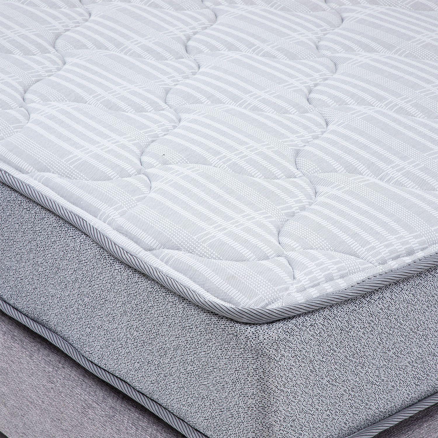 Cama Europea Feel 2 Plaza Tela Gris-2