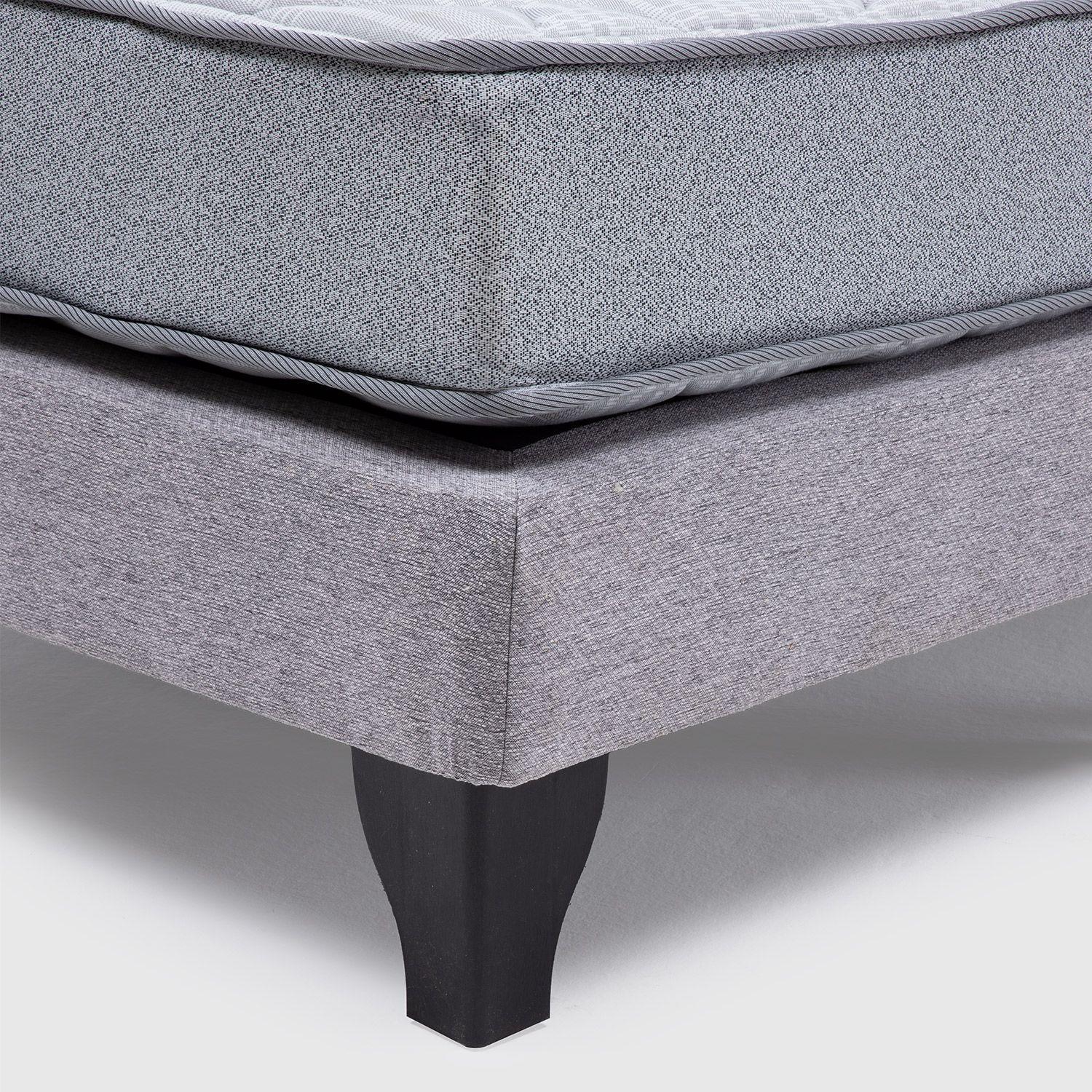 Cama Europea Feel 2 Plaza Tela Gris-3