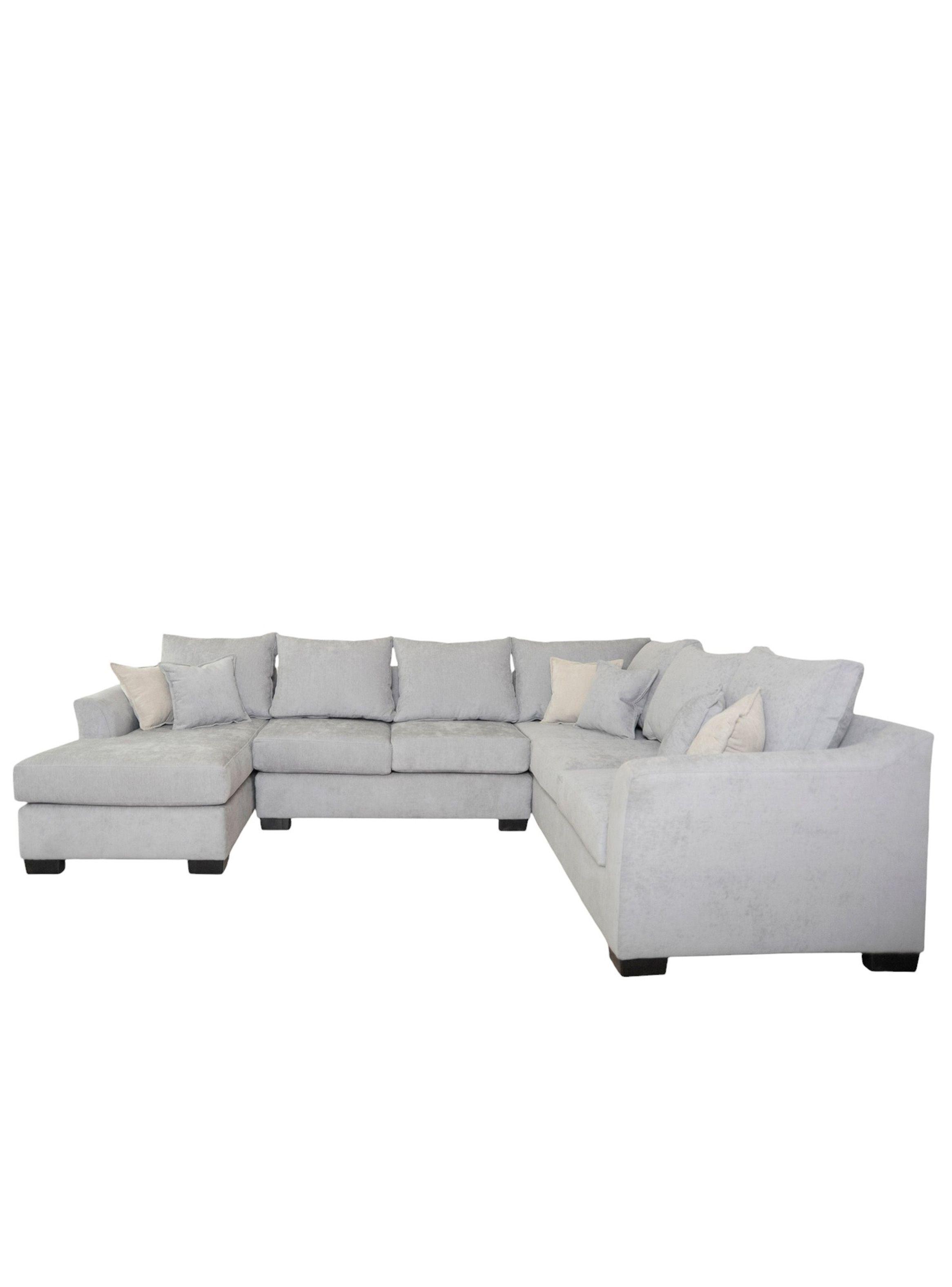 Seccional Bruselas Chenille Gris Claro - 3 Mod Izq-2