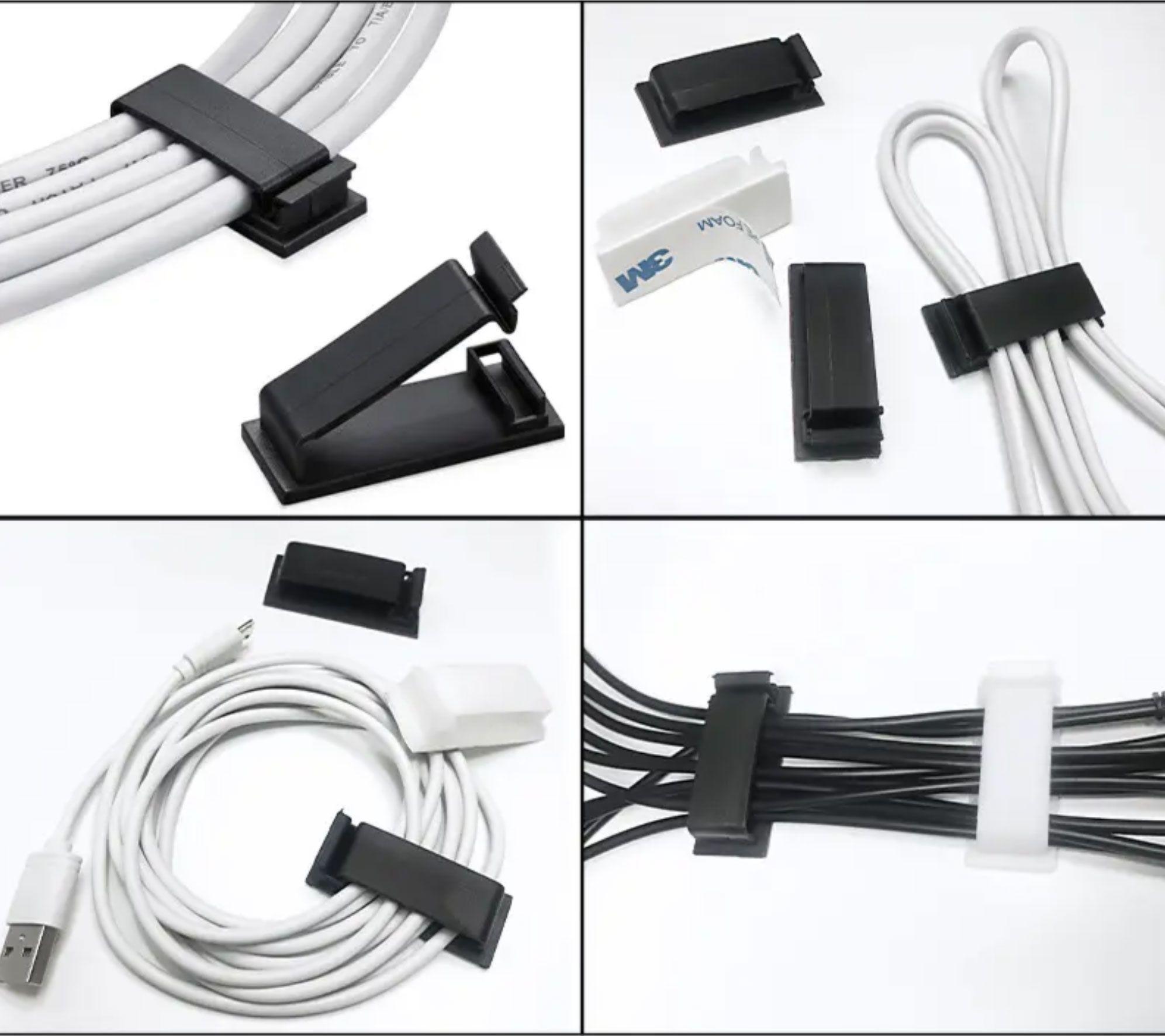 Organizador Cables Canal Ancho Adhesivo 4pcs Pared Desk Escritorio-2