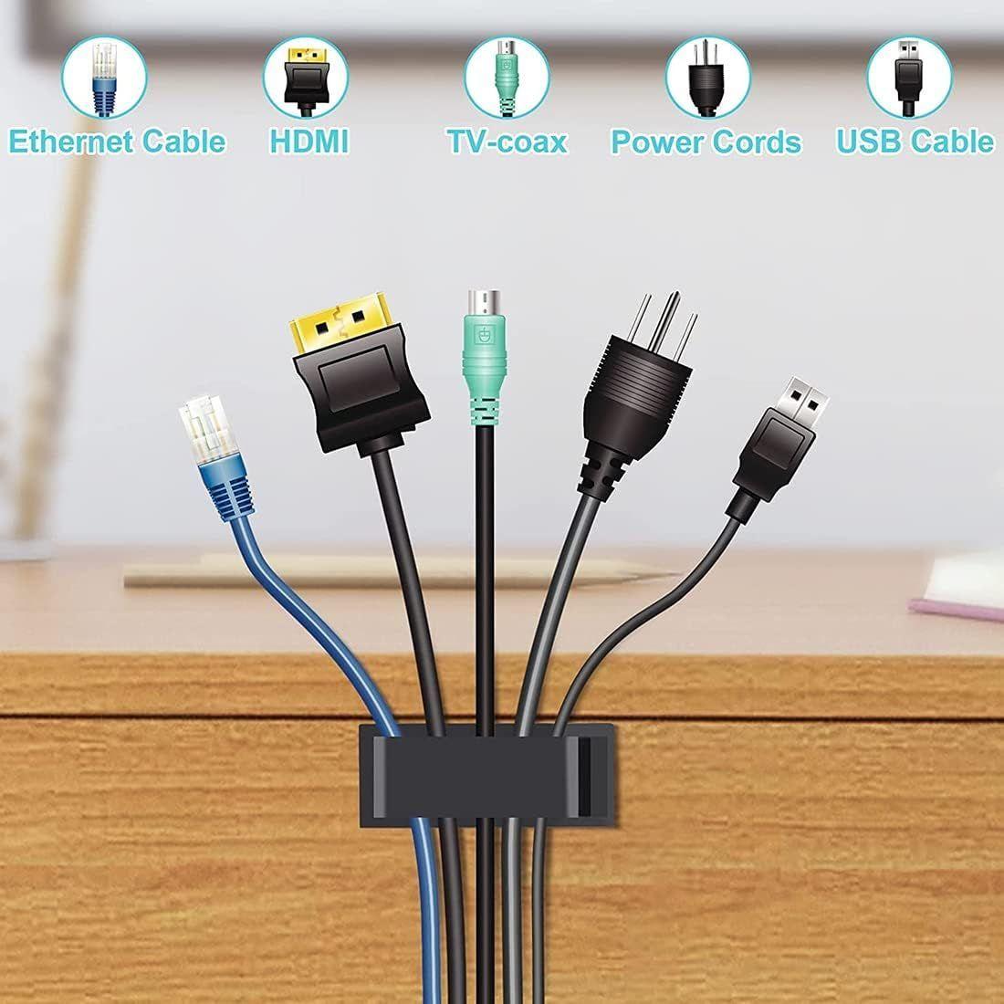 Organizador Cables Canal Ancho Adhesivo 4pcs Pared Desk Escritorio-3