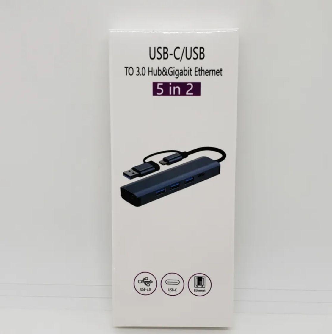 Hub Dock Adaptador USB-C / USB-A 5 En 2 Compatible Con Mac y PC-6