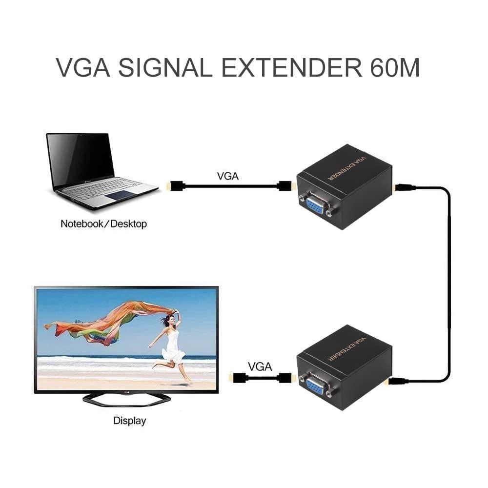 Extensor Extension Video Vga A Rj45 60 M Full Hd 1080p-1