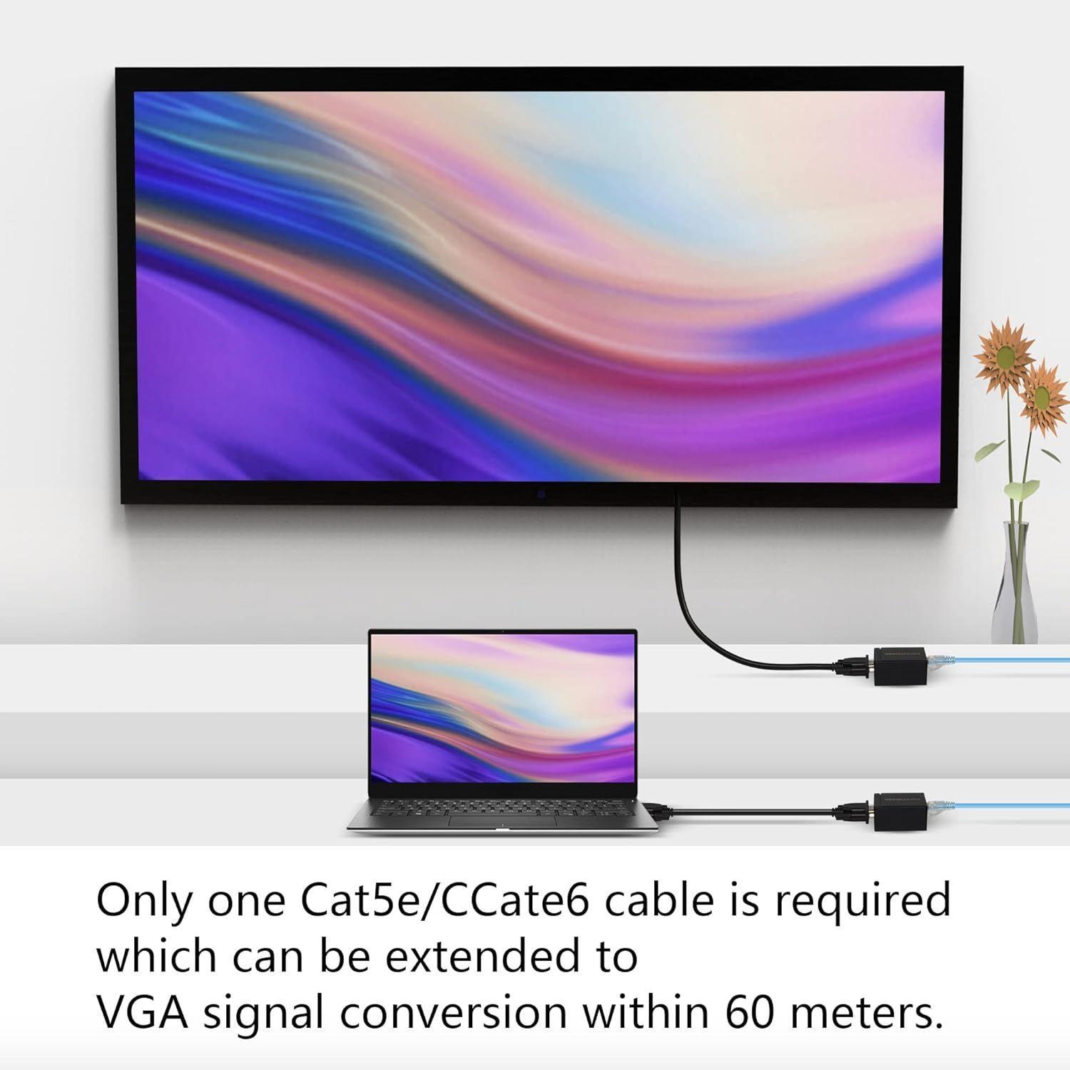 Extensor Extension Video Vga A Rj45 60 M Full Hd 1080p-6