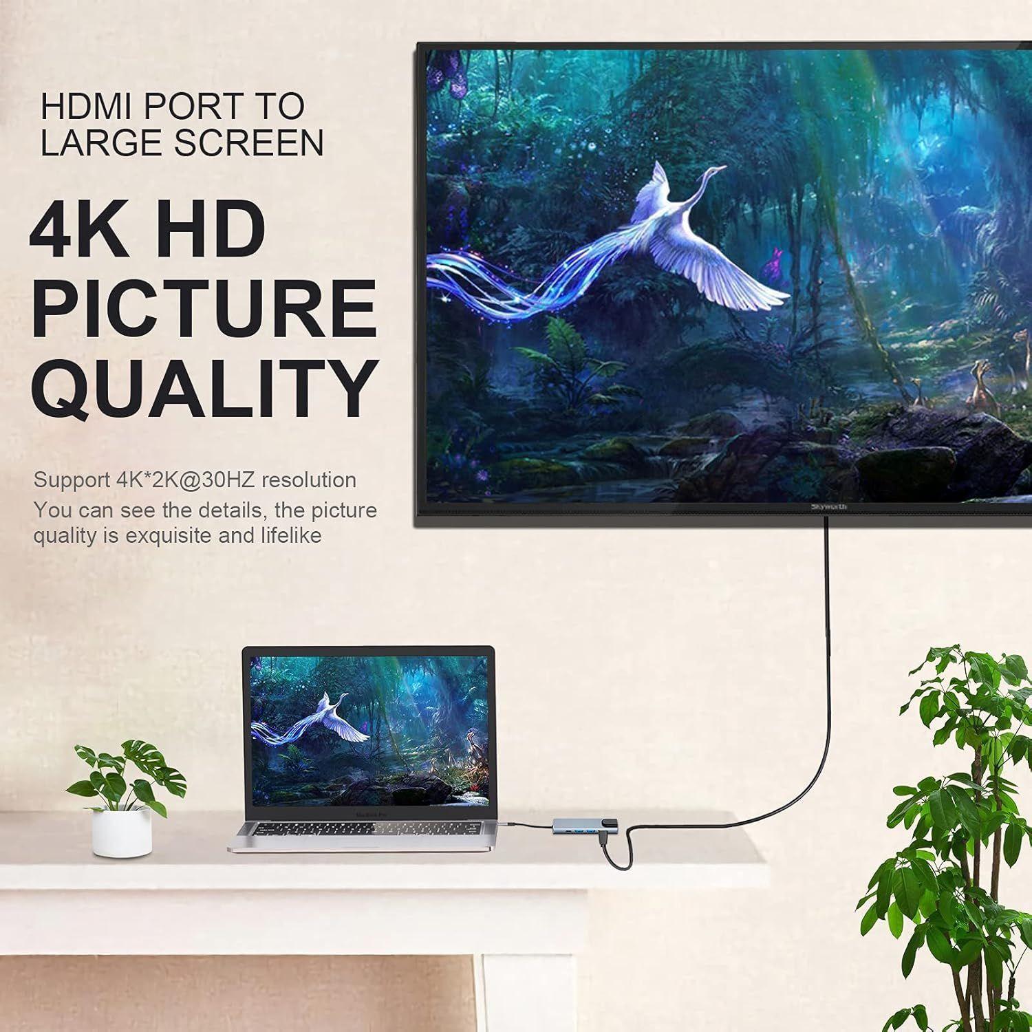Hub Dock Adaptador Usb-c 5 En 1 Compatible Con Mac Y Pc-4