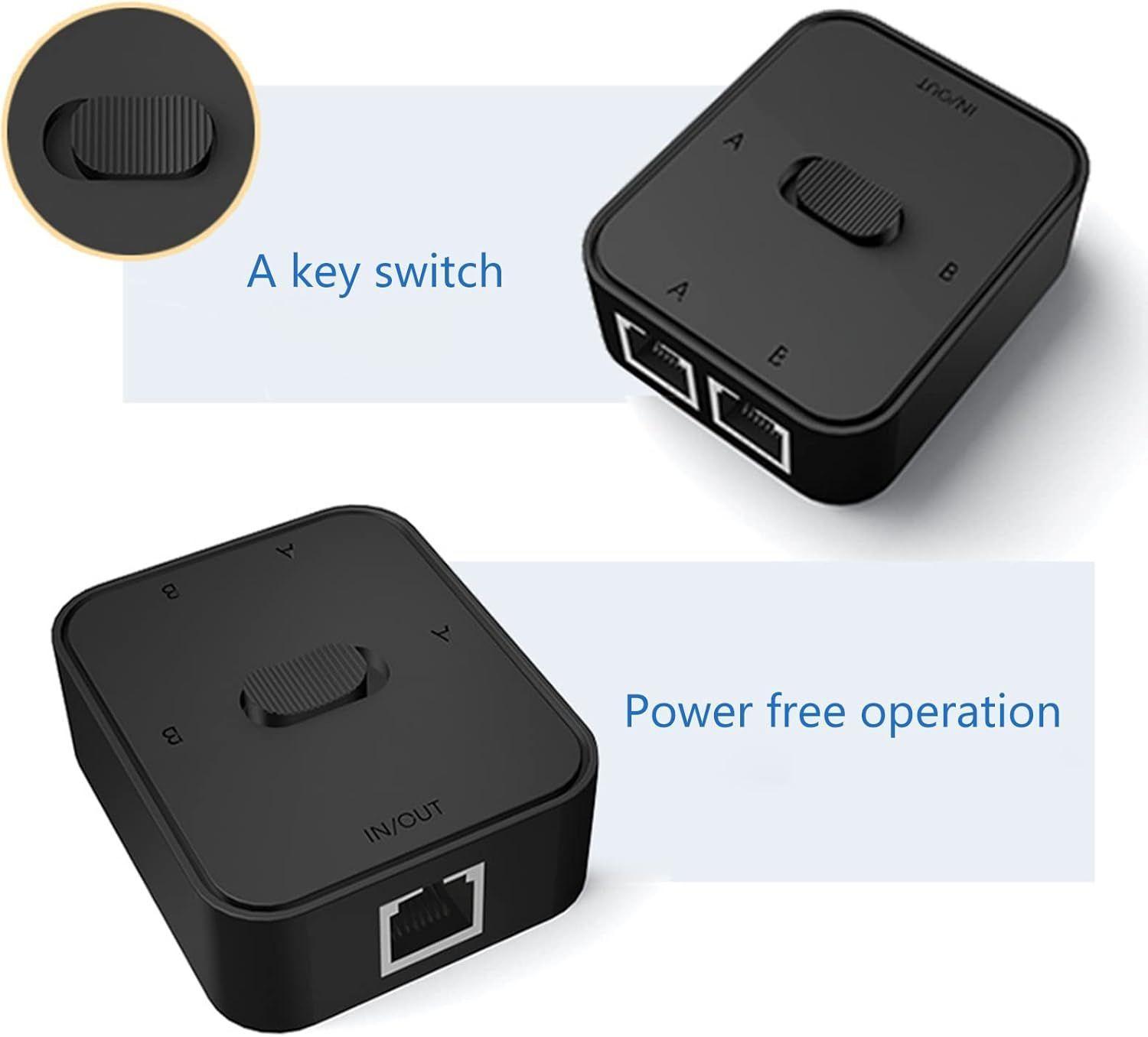 Selector Interruptor Red Switch Ethernet Rj45 2 Puertos-2