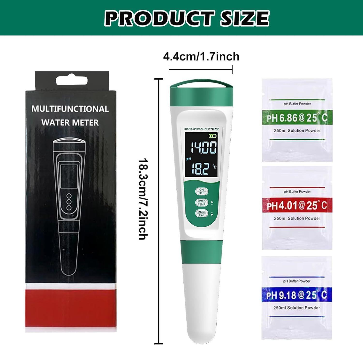 Medidor Calidad Agua 5 En 1 Tds Ec Ph Sal Temp Recargable-2