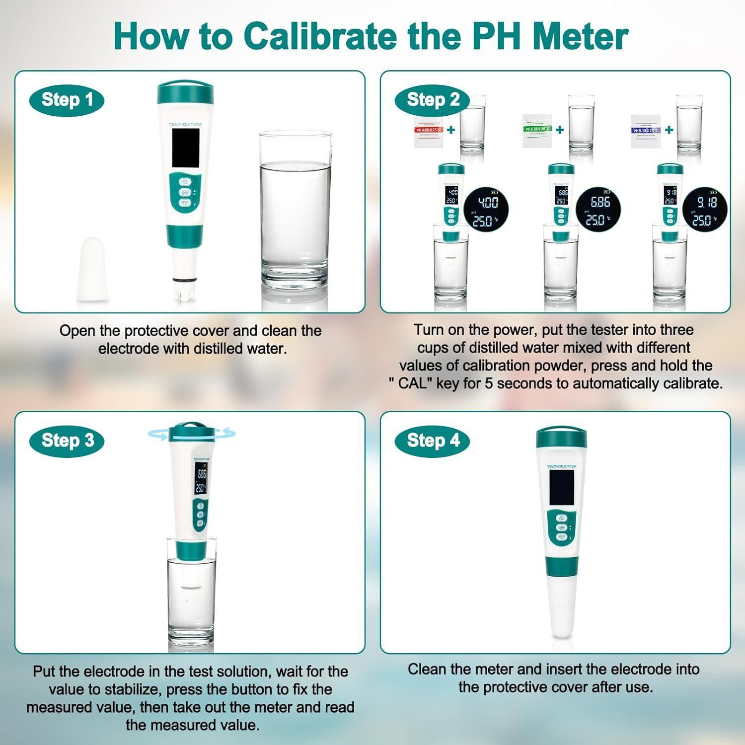 Medidor Calidad Agua 5 En 1 Tds Ec Ph Sal Temp Recargable-4