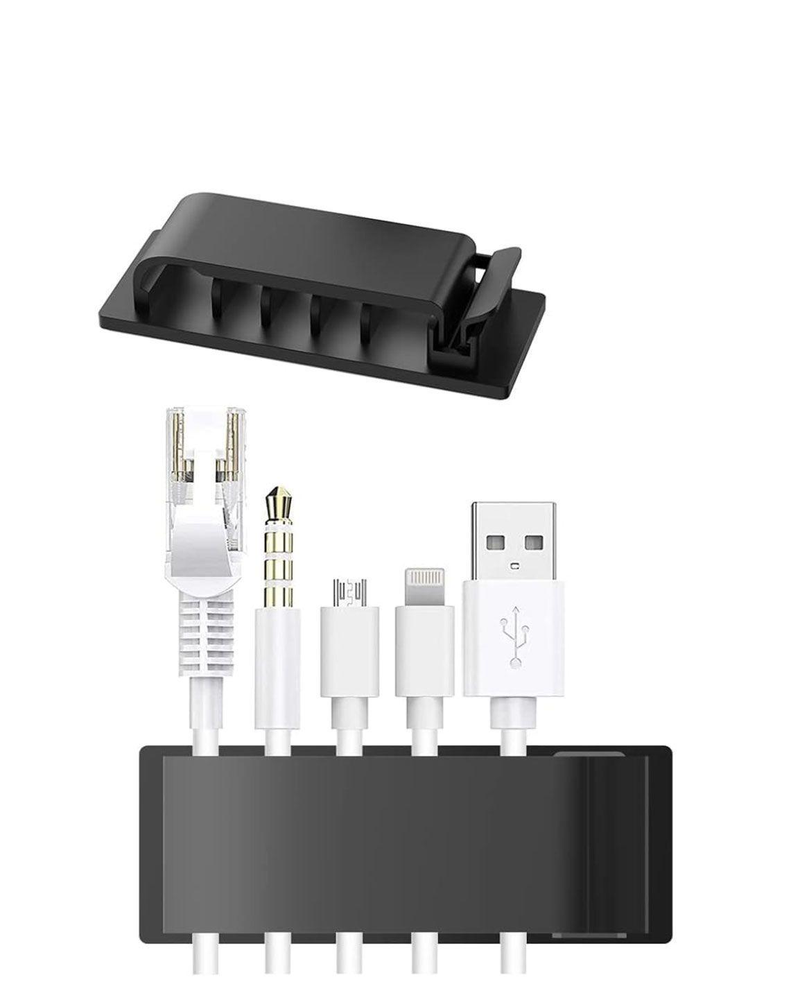 Organizador Cables 5 Canales Adhesivo 4pcs Pared Auto Escritorio-2