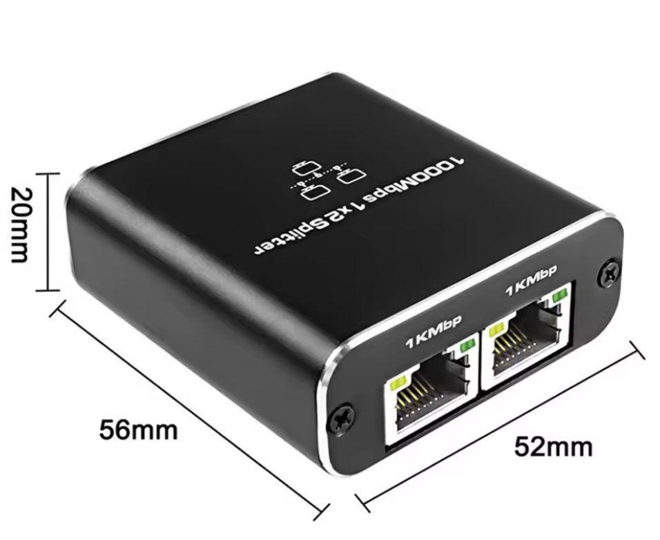 Hub Ethernet Splitter Divisor Gigabit 1000 Mbps Rj45 1x2-6