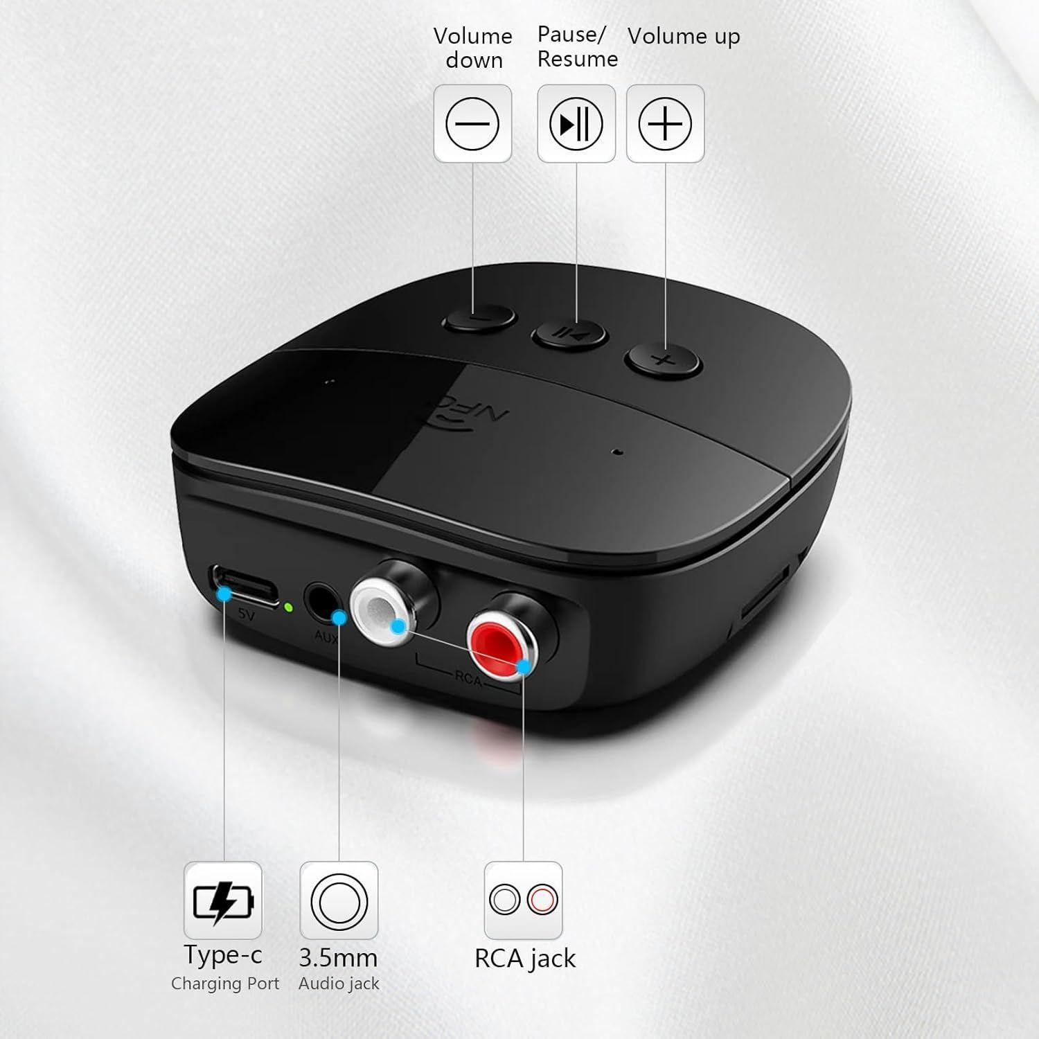 Receptor Adaptador Audio Bluetooth NFC RCA Aux 3.5 Estereo-6